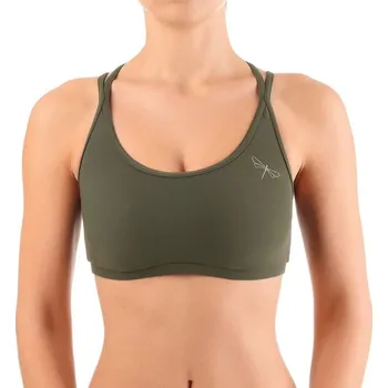 Dragonfly,Fitness podprsenka Nicole 22, khaki XS