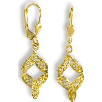 Náušnice GEMMAX Originální zlaté náušnice – zlatý šperk ryzosti 585/1000 v Dárkovém balení s Certifikátem GLEYN-01181