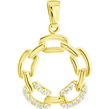 Přívěsek GEMMAX Elegantní kulatý zlatý přívěsek – zlatý šperk ryzosti 585/1000 v Dárkovém balení s Certifikátem GLPYB-37771