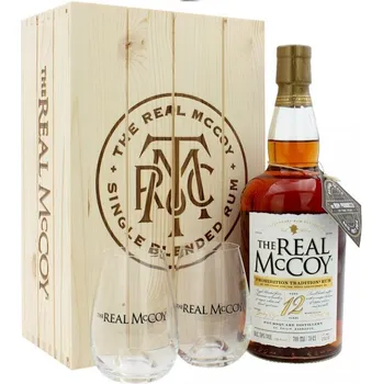 Rum The Real McCoy 12yo 100 Proof Limited 50% Wood Box + 2 skleničky