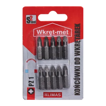 Bit Klimas 10 dílny blister bitů PZ1, délka 25mm