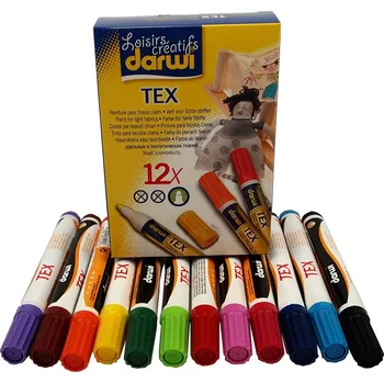 Fixy na textil, 12 x 6 ml - sada