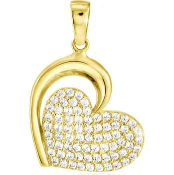 Přívěsek GEMMAX Elegantní zlatý přívěsek Srdce – zlatý šperk ryzosti 585/1000 v Dárkovém balení s Certifikátem GLPYB-33521