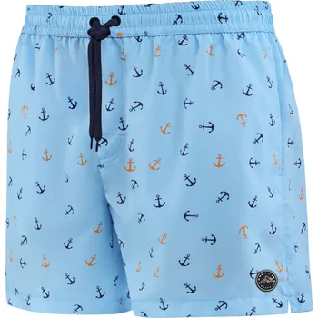 Pánské plavky Pánské plavkové kraťasy Happy Self SM29-28 sv..modrá-vzor - Self L