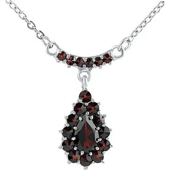 Řetízek Stříbrný náhrdelník Persea s pravými granáty SILVEGOB680014