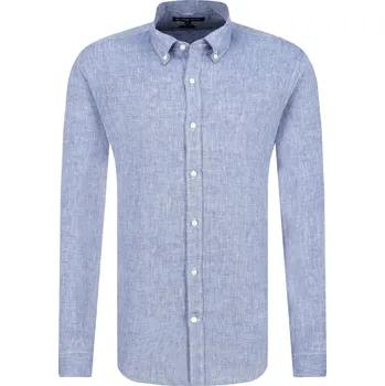 Pánská košile Michael Kors Lněná košile Crossdye | Barva:světlo modrá | Velikost:XL