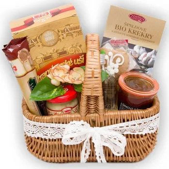 Dárkový potravinový koš Český koš - Dárkový košíček pro muže