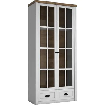 Knihovna Tempo Kondela Vitrína dvoudveřová sosna andersen/dub lefkas