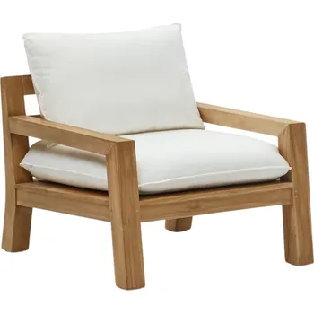 Bílé látkové zahradní křeslo Kave Home Forcanera