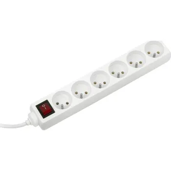 Prodlužovací kabel Konnoc DX-6FS 3m šestizásuvka s vypínačem