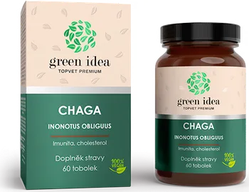 Přírodní produkt Topvet Green Idea Chaga 500 mg 60 tob.
