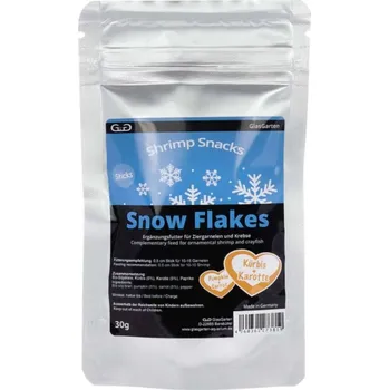 Krmivo pro rybičky GlasGarten Shrimp Snacks Snow Flakes Dýně a Mrkev 30g