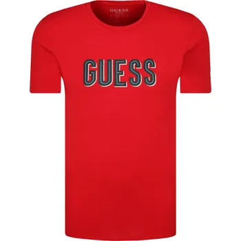 GUESS JEANS Tričko DEAL | Barva:červený | Velikost:M