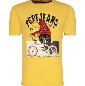 Pánské tričko Pepe Jeans London Tričko JONATHAN | Barva:žlutý | Velikost:116