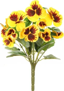 Umělá květina Umělá květina maceška v pugetu 30 cm žlutá