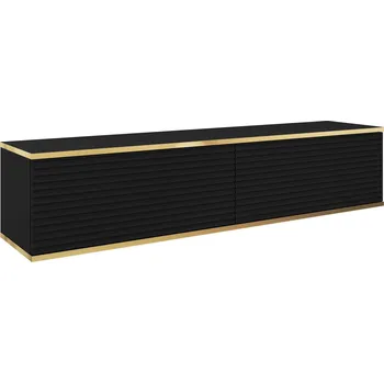 Televizní stolek PSK Televizní stolek ORION s lamelovým čelem, Černá 135 cm