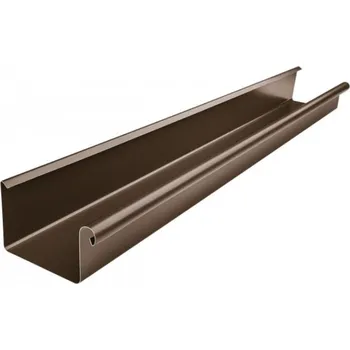 Střecha Žlab hliníkový hranatý hnědý 330 mm - délka 4 m