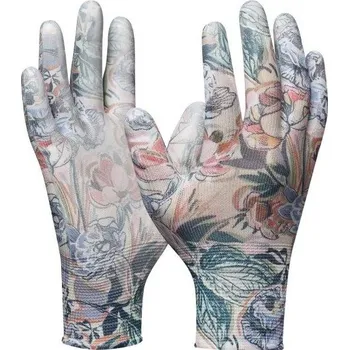 Pracovní rukavice GEBOL - MISS FLOWER zahradní rukavice s nitrilovou vrstvou - velikost 8 (blistr)