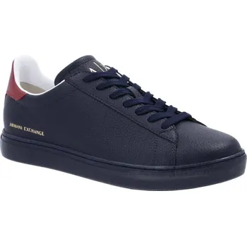 Pánská obuv Armani Exchange Kůžoné plátěné tenisky | Barva:tmavě modrá | Velikost:45
