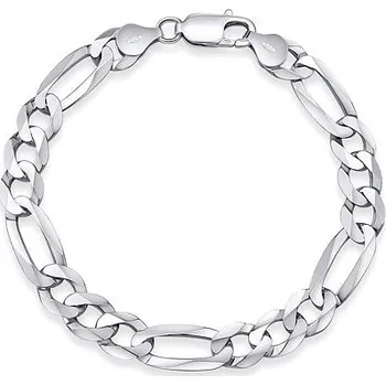 Šperk Stříbrný masivní náramek Figaro 9 mm - rhodiovaný varianta 24 cm TTTA3P2006LB-24 cm