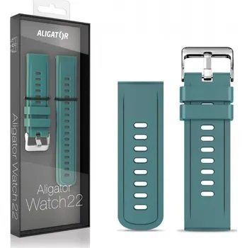 Řemínek na hodinky Řemínek silikonový ALIGATOR 22mm, zelený