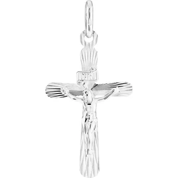Přívěsek GEMMAX Kříž s Ježíšem Kristem z bílého zlata – zlatý šperk ryzosti 585/1000 v Dárkovém balení s Certifikátem GUPWN-01016
