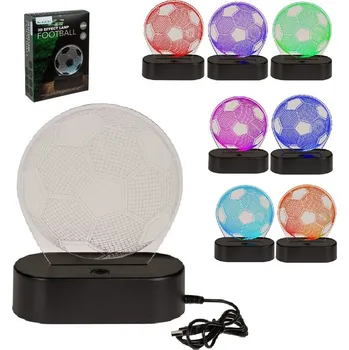 Lampička USB lampička s 3D iluzí - Fotbalový míč