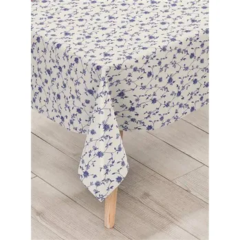 ubrus Ubrus PVC 014A květy se stonky modré návin 20 m x 140 cm