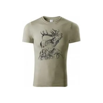 Chlapecké tričko E-myslivost Dětské myslivecké tričko - SOUBOJ JELENŮ - Velikost 158