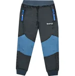 Chlapecké outdoorové kalhoty - Wolf T2251, tmavě zelená/ modré zipy Barva: Zelená, Velikost: 98