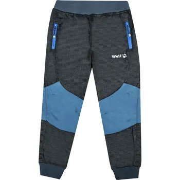 Chlapecké kalhoty Chlapecké outdoorové kalhoty - Wolf T2251, tmavě zelená/ modré zipy Barva: Zelená, Velikost: 98