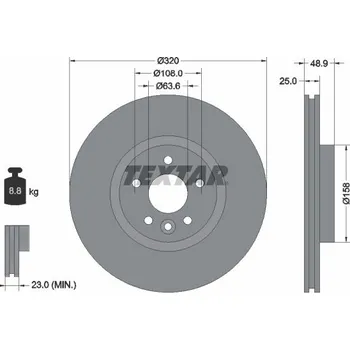 Brzdový kotouč Brzdový kotouč TEXTAR 92282105