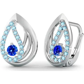 Náušnice Couple, Elegantní náušnice Sigalit, bílé zlato a&nbsp;barevné zirkony, 585-66-3-0411.1B00.0.00.302.08