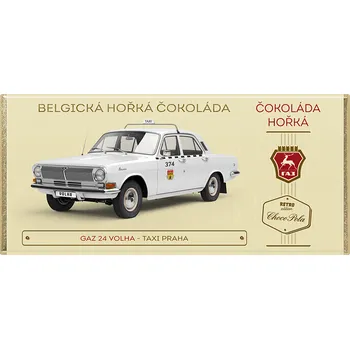Cukrovinka CHOCO POLA - GAZ 24 Volha Taxi Praha - hořká čokoláda 100g