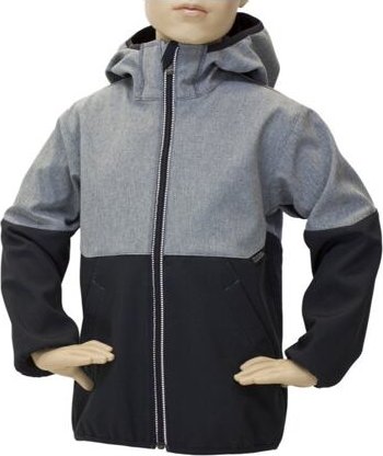 Dětská softshellová bunda Fantom dvoubarevný černo šedý melír velikost 104
