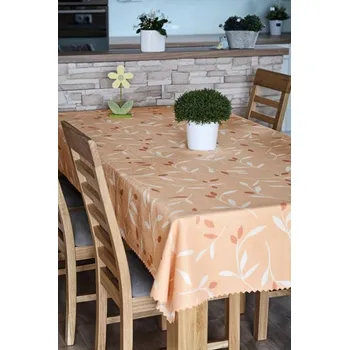 ubrus Polášek Holešov Ubrus teflon tisk 5745/3 100% polyester Oranžová květiny 120x120