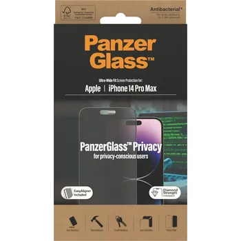 Ochranné sklo PanzerGlass Privacy Apple iPhone 14 Pro Max s instalačním rámečkem