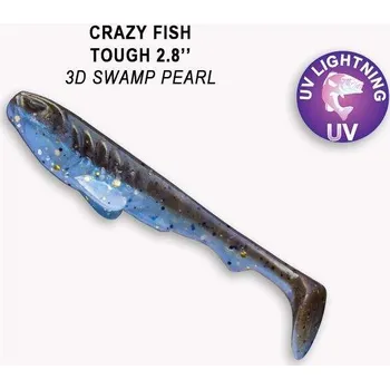 Umělá nástraha Gumová nástraha Crazy Fish Tough 7cm 3D Pearl swamp (5ks)