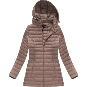 Prošívaná bunda ve starorůžové barvě s kapucí (7473-PLUS) 60