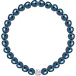 Preciosa Perlový náramek Velvet Pearl s voskovými perlemi Preciosa, blue metal