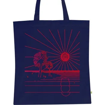 BIO plátěná taška s potiskem Slunečný ostrov červený