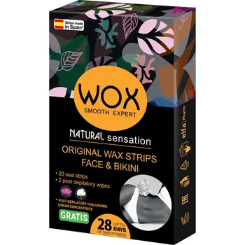 Přípravek na depilaci a epilaci WOX Natural Sensation voskové depilační pásky na obličej 40 ks