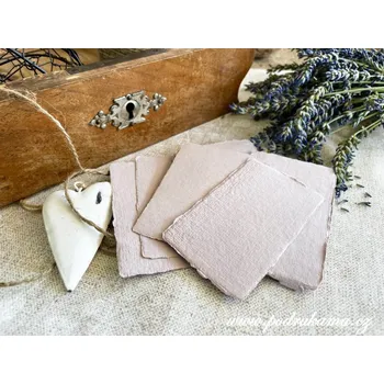 Svatební dekorace Sri Aurobindo Handmade Paper Bavlněný ruční papír - karta 5x8 cm Barevnost: hnědá