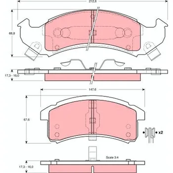 Brzdová destička Sada brzdových destiček, kotoučová brzda TRW GDB4054