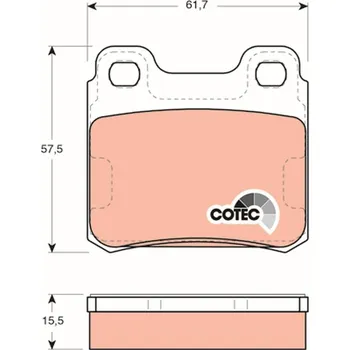 Brzdová destička Sada brzdových destiček, kotoučová brzda TRW GDB952