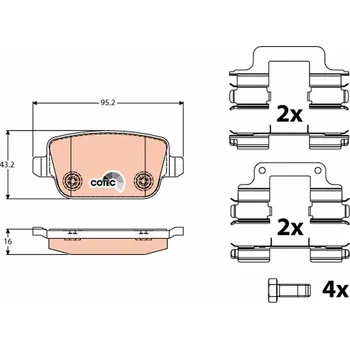 Brzdová destička Sada brzdových destiček, kotoučová brzda TRW GDB1708