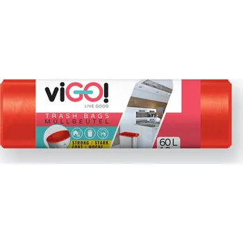 Pytle na odpadky viGO Pytel na tříděný odpad červený 60 l 10 ks