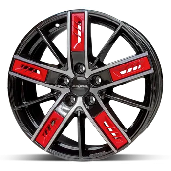 Disk Alu disk Ronal R67 JB FC Red Right 8x18 5x114 ET40 černý červený leštěný