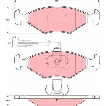 Brzdová destička Sada brzdových destiček, kotoučová brzda TRW GDB1393