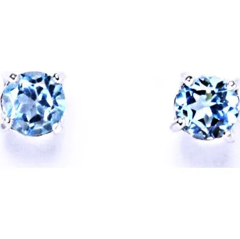 Náušnice Stříbrné náušnice přírodní topaz sky - NŠ1251 (Stříbrné náušnice na šroubek s topazem 5 mm)